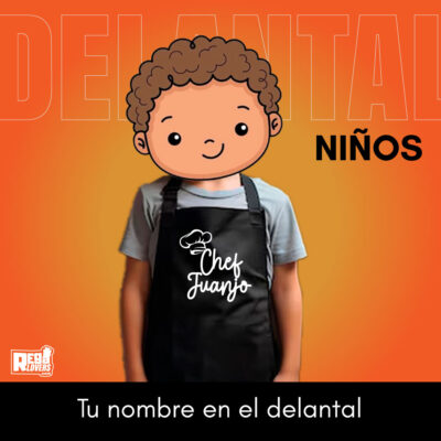 Delantal Para Niño Personalizado Chef "Tu Nombre"